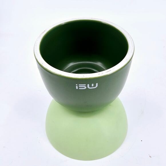 MS!MAKE SURE Elevated Cat Food Bowl Protecting Spine Green Ceramic - Picture 6 of 10